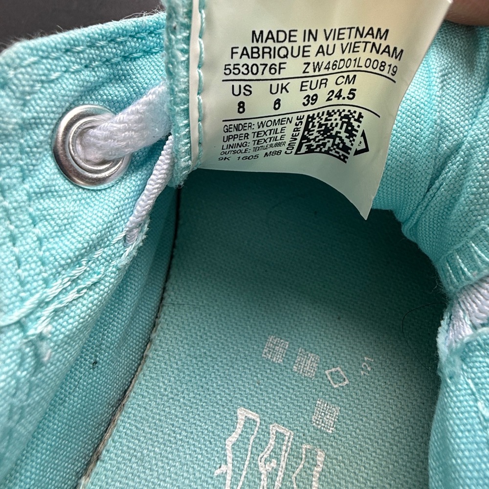 Converse Chuck Taylor All Star Shoreline Slip Aqua Blue Womens 8 553076F - Picture 2 of 9
